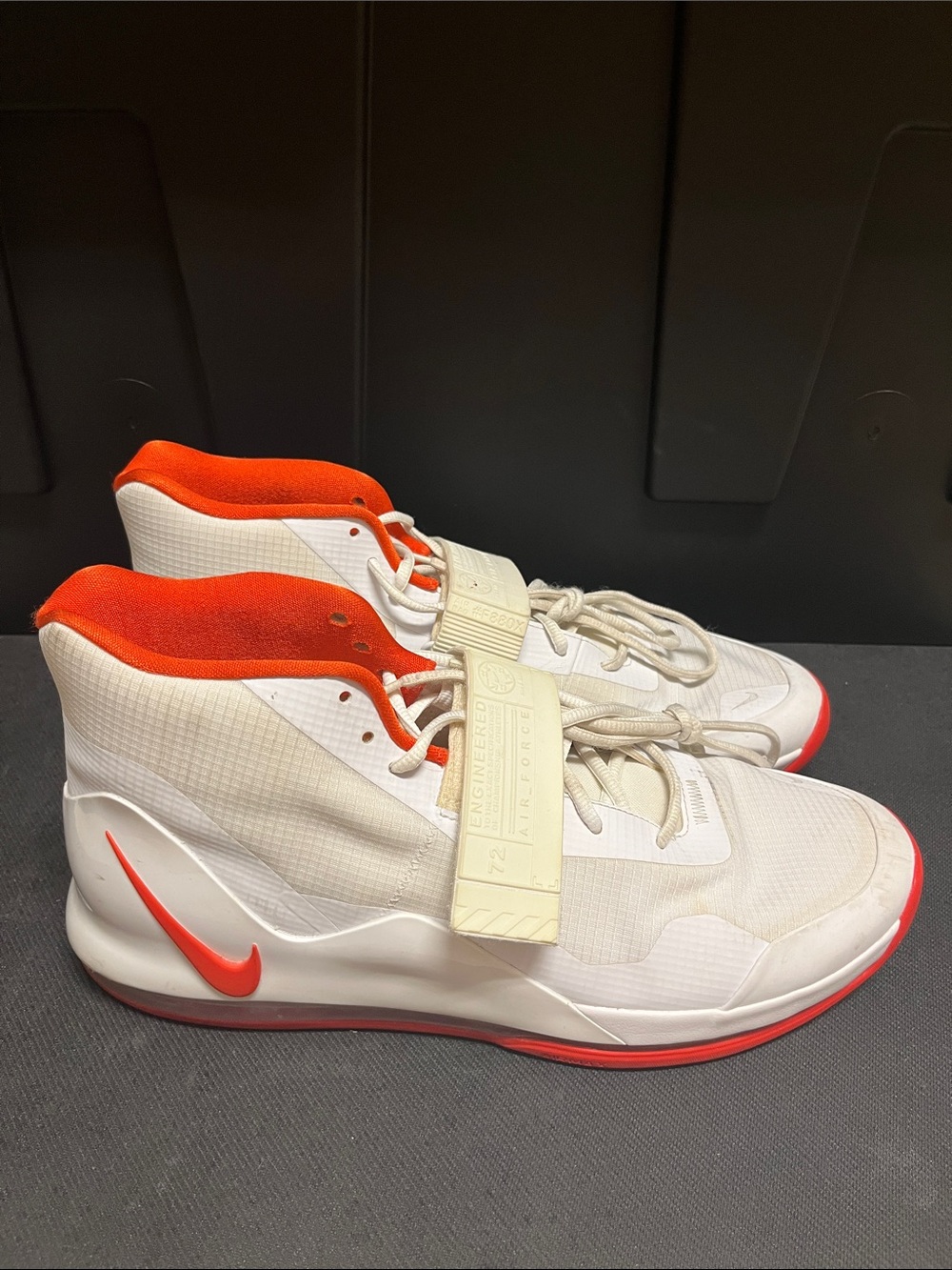 Nike Air Force Max ‘19 TB Promo White Orange Basketball AR4095-113 Sz 14 (B11)